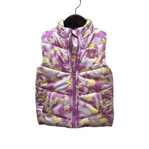 Spyder Girls Puffer Vest Pink Purple Yellow Geometric Star Print 3T 27SPFGI00V